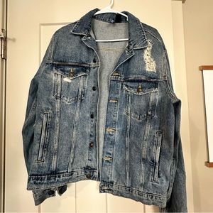 H&M men’s distressed jean jacket